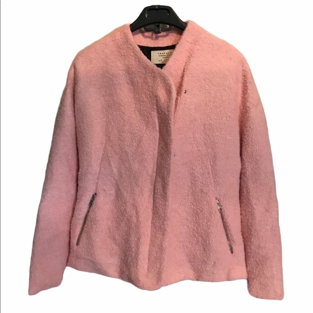 New Zara Trafaluc Womens Pink Wool Jacket Small